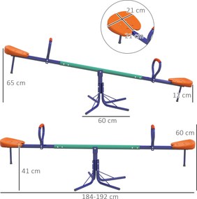 Outsunny Balansoar rotativ la 360° pentru copii intre 3-8 ani