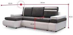 Supermobel Coltar extensibil MAX, 241x85x152, sioux 1114/lux 6, colt pe stanga
