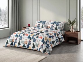 Lenjerie de pat din bumbac WINTER VILLAGE colorata Dimensiune lenjerie de pat: 70 x 90 cm | 140 x 200 cm