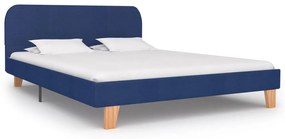 280878 vidaXL Cadru de pat, albastru, 140 x 200 cm, material textil
