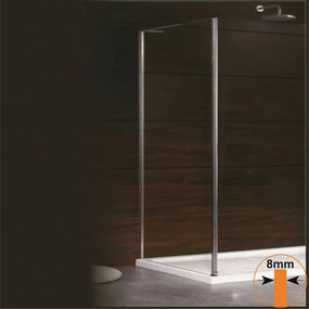 Perete lateral fix Inter Ceramic 80 cm sticla transparenta 8 mm crom lucios
