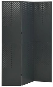 335897 vidaXL Paravan de cameră cu 3 panouri, antracit, 120x180 cm, oțel
