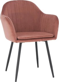 Scaun ZIRKON, roz/negru, stofa catifelata/metal, 56x55x82 cm