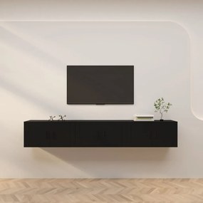 3188359 vidaXL Dulapuri TV montate pe perete, 3 buc., negru, 80x34,5x40 cm