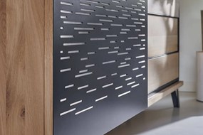Comodă stejar masiv Edge Multiple Dimensiuni - 225 x 50 x 94 cm, Tabac