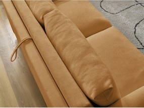 Canapea galben-muștar pentru dormitul zilnic/extensibilă 200 cm Cocoone – Bobochic Paris