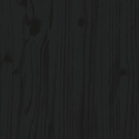 Pat de zi extensibil, negru, 2x(80x200) cm, lemn masiv de pin Negru