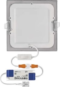 Corp de iluminat LED încastrat NEXXO LED/12,5W/230V 3000/3500/4000K argintiu 17x17 cm