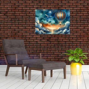 Tablou pe sticlă - Zbor sub cerul nopții (70x50 cm)