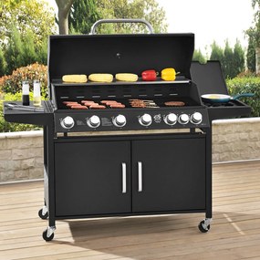 Grãtar pe gaz BBQ "California" cu 6 arzãtoare si 1 arzãtor pe gaz lateral