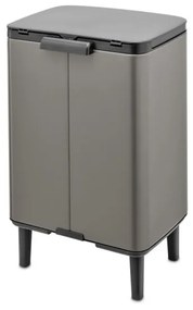 Cos pentru gunoi Brabantia Bo Small Hi 1006648, 12 L, Deschidere lina si silentioasa, Gri