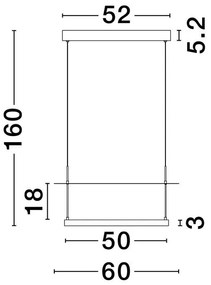 Lustra LED design modern DIONA 60cm, 2700K