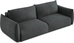 Canapea gri închis extensibilă cu tapițerie din chenille 230 cm Leila – Makamii