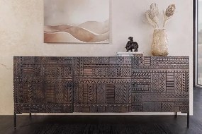 Comoda lemn de mango relief 3D TRIBAL 180cm