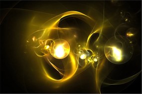 Tabloul abstract cu bile galbene (90x60 cm)