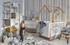 Biblioteca Pinette alb/gri/pin H190,3 cm