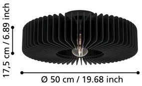 Plafonieră Eglo 900831 PALOMBAIA 1xE27/40W/230V negru