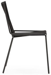 Scaune de dining negre stivuibile 2 buc. din metal Emily – Marckeric