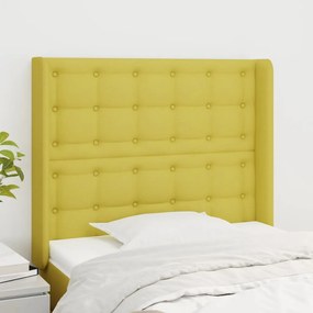 Tablie de pat cu aripioare, verde, 83x16x118 128 cm, textil 1, Verde, 83 x 16 x 118 128 cm