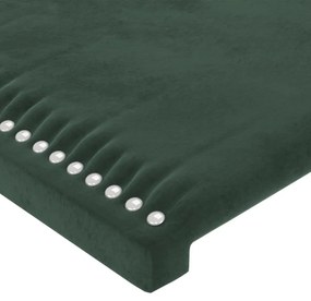 Cadru de pat cu tablie, verde inchis, 140x200 cm, catifea Verde inchis, 140 x 200 cm, Culoare unica si cuie de tapiterie
