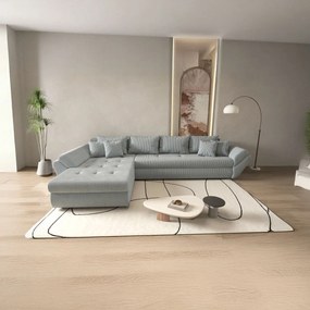 Colțar extensibil dumonde cu ladă de depozitare si sezut confortabil din spuma high-density, Loana XL Zoom Grey 335x185 cm