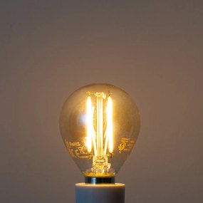 Set de 5 becuri LED E14 dimabile G45 aurii 4W 330 lm 2100K