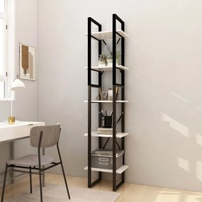 vidaXL Bibliotecă cu 5 rafturi, alb, 40x30x175 cm, lemn masiv de pin