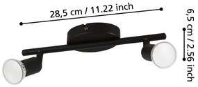 Spot LED Eglo 32429 BUZZ-LED 2xGU10/2,8W/230V 3000K negru