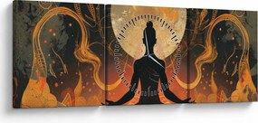 Tablou - Meditație (cu ceas) (90x30 cm)