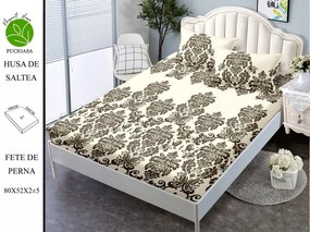 Husa de pat cu elastic 180x200 din Bumbac Finet + 2 Fete de Perna - Royal