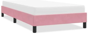 vidaXL Cadru de pat fără saltea roz 100x220 cm catifea