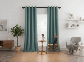 Draperie opaca DREAM VELVET 140x250 cm, verde-albastru Agatat: Inele metalice