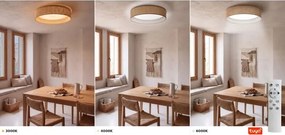 Brilagi - Corp de iluminat LED dimabil, plafonieră mare, 36W/230V, 3000–6000K, Ø 55 cm, bej, WT + telecomandă