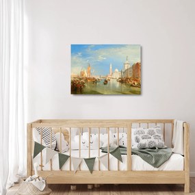 Tablou pe sticlă - Joseph Mallord William Turner, Venice the Dogana and San Giorgio Maggiore, reproducere (70x50 cm)