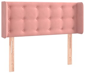 3119243 vidaXL Tăblie de pat cu aripioare roz 93x16x78/88 cm catifea