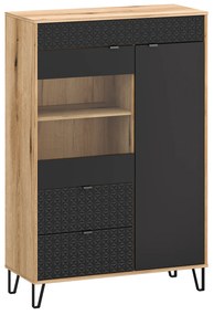 Vitrină Botones 2 (stejar evoke + negru) . 1116769