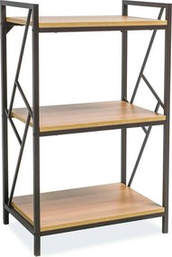 Etajera TABLO R3, stejar/maro inchis, PAL laminat/metal, 60x40x99 cm