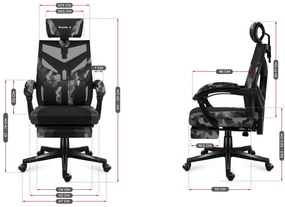Fotoliu gaming Cruiser 5 (negru + gri camuflaj). 1087451