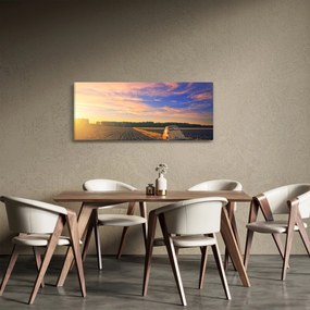 Tablou - Mașină galbenă ăn câmp (120x50 cm)