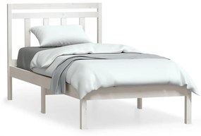 3100580 vidaXL Cadru de pat, alb, 100x200 cm, lemn masiv de pin