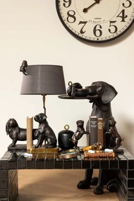 Măsuță de cafea dreptunghiulară din ceramică, negru și auriu, cu mozaic din plăcuțe aurii și laterale pline, 32 x 80 x 53 cm, „Alpha”