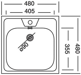 Chiuvetă de bucătărie ALVEUS 1074634 ALLUX 48x48 cm crom