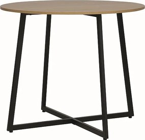 Masa de dining rotunda cu blat in decor stejar LUNA 90x90