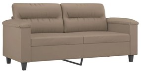 349256 vidaXL Canapea cu 2 locuri, cappuccino, 140 cm, piele ecologică