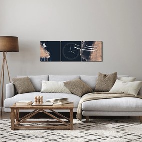 Tablou - Abstracție albastru închis (cu ceas) (90x30 cm)