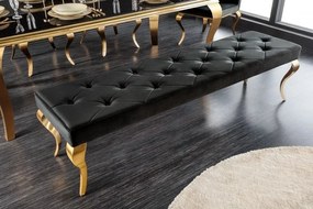 Banca eleganta Modern Barock 170cm, negru / auriu