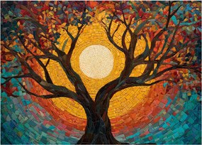 Tablou - Soarele în coroana arborelui vieții (70x50 cm)