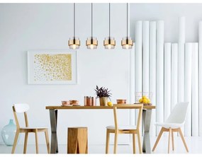 Lustra cu 4 pendule design modern MILLEY negru, auriu