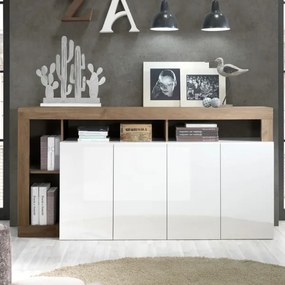 Comodă LENOR alb/stejar