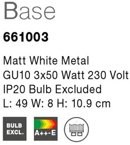 Plafoniera moderna cu spoturi Base alba 3L NVL-661003